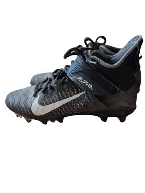Nike Alpha Menace Football Cleats Men’s 9.5 Black White Mid Top Molded Studs